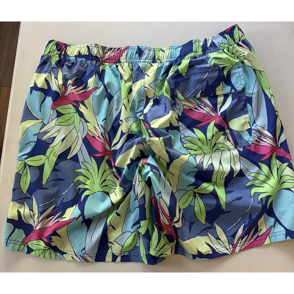 Vineyard Vines Mens XT XLT Tall Swim Trunks 8 Inch Floral Blue Pink Green